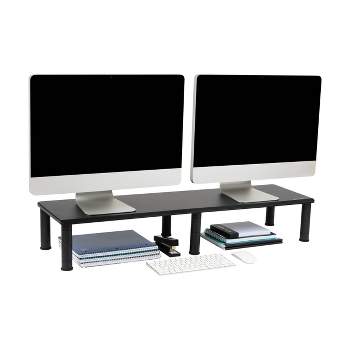 Mind Reader Large Dual Monitor Stand/Riser for Computer Screens Black