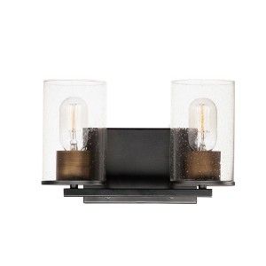 Maxim Lighting Sleek 2 - Light Vanity in  Antique Brass/Black - 1 of 4
