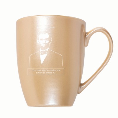 Elanze Designs The Best Way To Predict The Future Is Create It 10 ounce New Bone China Coffee Tea Cup Mug, Pearlescent Sand