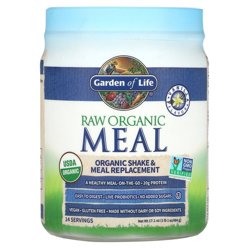 Garden of Life RAW Organic Meal, Shake & Meal Replacement, Vanilla, 1 lb 1 oz (484 g), 1 of 3