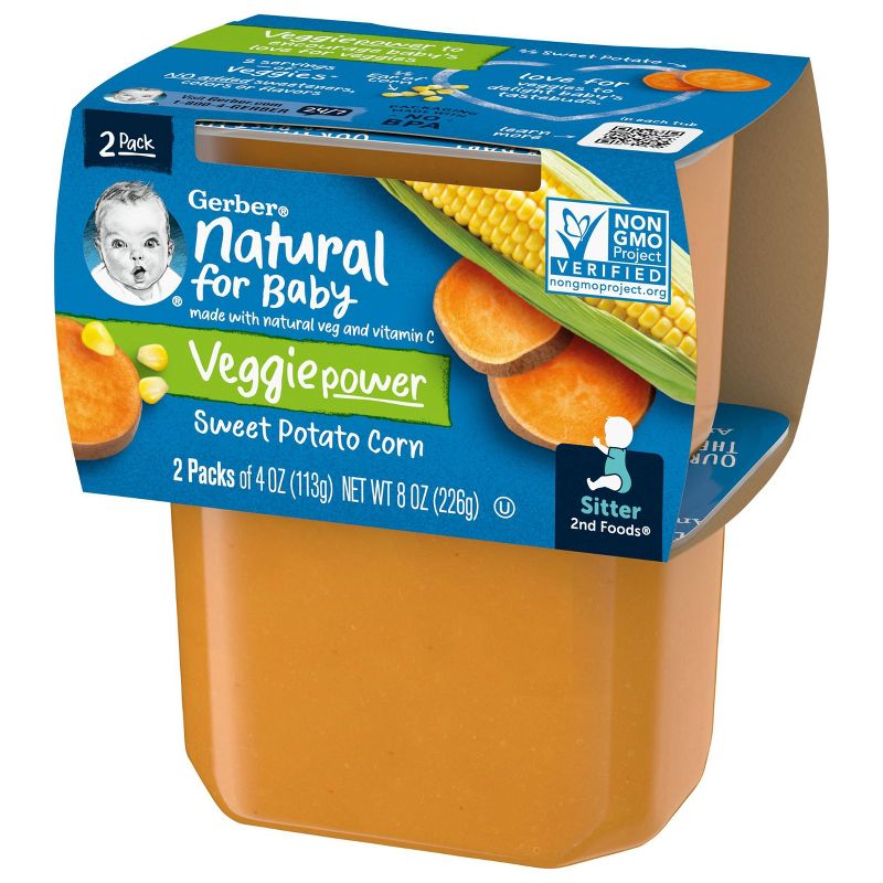 Gerber Sitter 2nd Foods Sweet Potato Corn Baby Meals Tubs - 2ct/4oz Each, 3 of 6