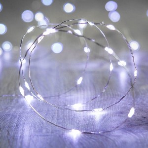 Perfect Holiday 100 LED Silver Copper Fairy Lights - Battery Operated - 1 of 2
