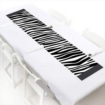 Big Dot of Happiness Zebra Print - Petite Safari Party Paper Table Runner - 12 x 60 inches