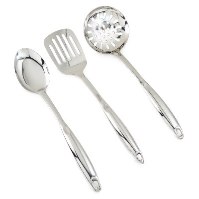 BergHOFF Graphite Stainless Steel 3PC Utensil Set with Silicone Cover, Recycled Material