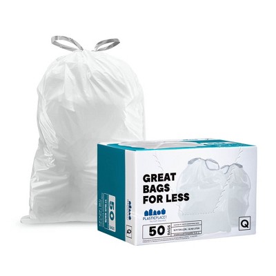 Plasticplace Trash Bags Compatible with simplehuman Code Q Packs