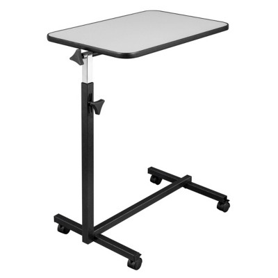 Syemin Desks Adjustable Overbed Bedside Table Overbed Bedside Table with Wheels Hospital Tray Table Adjustable with Wheel,  Grey, 23.6"*15.7"*28.3"