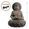 Teamson Home Buddha Outdoor Waterfall Fountain with LED Lights, Gray - 4 of 4