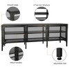 Industrial Wood and Metal TV Stand Entertainment Center Cabinet TV Console Table with 3 Metal Mesh Doors 2-Tier Storage Shelves for Living Room - 3 of 4