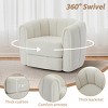 Swivel Accent Barrel Chair, 360° Upholstered Teddy Club Chair, Modern Round Armchair for Living Room or Bedroom, Comfy Single Sofa Chair - Koiai - 3 of 4