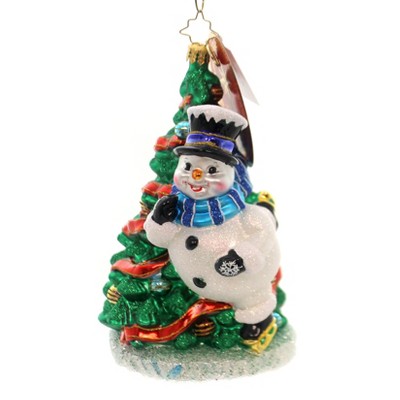 Christopher Radko Dancing On Ice Skating Snowman Tree  -  Tree Ornaments