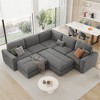 121.3" Modular Sectional Sofa Bed with 2 Movable Ottomans - Customizable L/U-Shape for Living Room - 2 of 4
