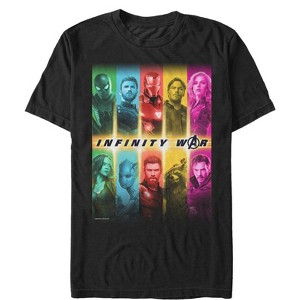 Men's Marvel Avengers: Infinity War Hero Rainbow Panel T-Shirt - 1 of 4