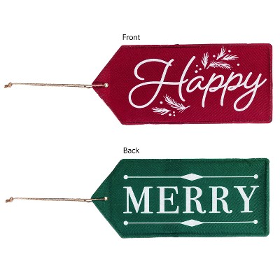 Evergreen Merry, Happy Reversible Door Tag