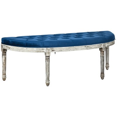 NicBex Modern 56" Bedroom Bench Semi Circle Accent Stools with Wood Legs for Bedroom and Entryway