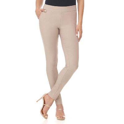 Rekucci Women’s Pull-On Skinny Work Pants – Tummy Control, Stretch Legging Fit with Zip Pockets for Office & Casual
