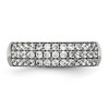 Chisel Titanium Polished Multi-row Cubic Zirconia 7mm Band Ring - 4 of 4