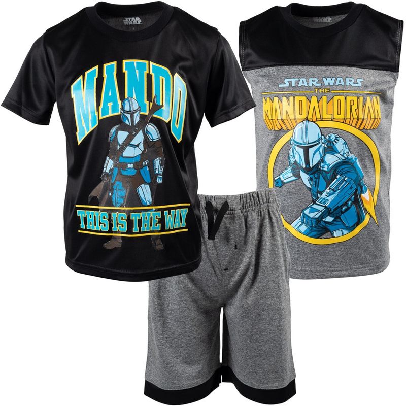 Star Wars Graphic T-Shirt Tank Top and Shorts 3 Piece Outfit Set Little Kid to Big Kid, 1 of 10