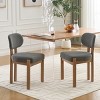 Set of 2 Modern Upholstered Dining Chairs with Cushions and Rubberwood Legs,Wooden Kitchen Chairs for Dining Room or Small Spaces-Cuddlewood - 2 of 4