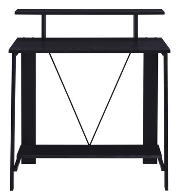 Vynxaria Black Finish Desk Sleek Contemporary Style Writing Table for Home Office Study