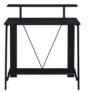 Vynxaria Black Finish Desk Sleek Contemporary Style Writing Table for Home Office Study - 1 of 4