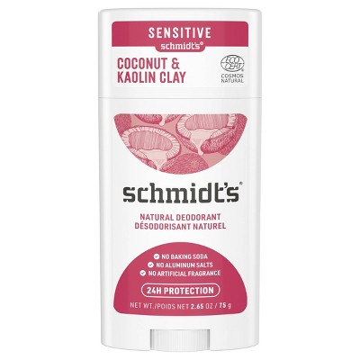 Schmidt's Coconut + Kaolin Clay Aluminum-Free Natural Sensitive Skin Deodorant Stick - 2.65oz