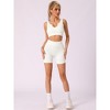 Allegra K Women's Bra and Underwear Sets, Ribbed Exercise Tank Bra High Waist Flatten Stomach Knickers - 4 of 4