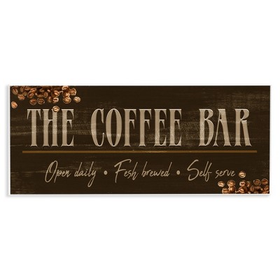 Stupell Industries Rustic Coffee Bar Sign Wall Plaque Art
