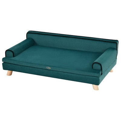 SKYONE Elevated Small Dog Sofa Bed with Plush Washable Cushion, Non-Slip Pads & Multilayer Support