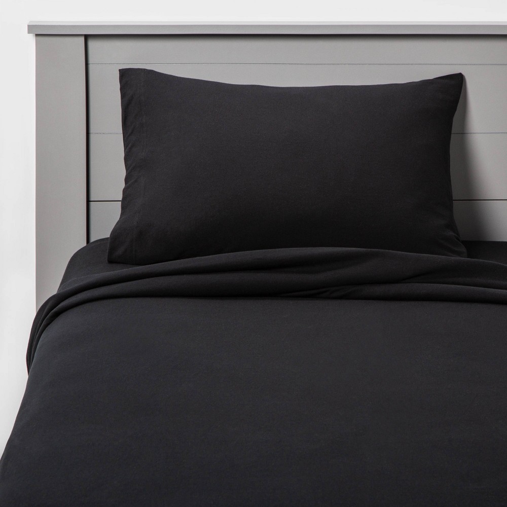 Full Jersey Sheet Set Black - Room Essentials