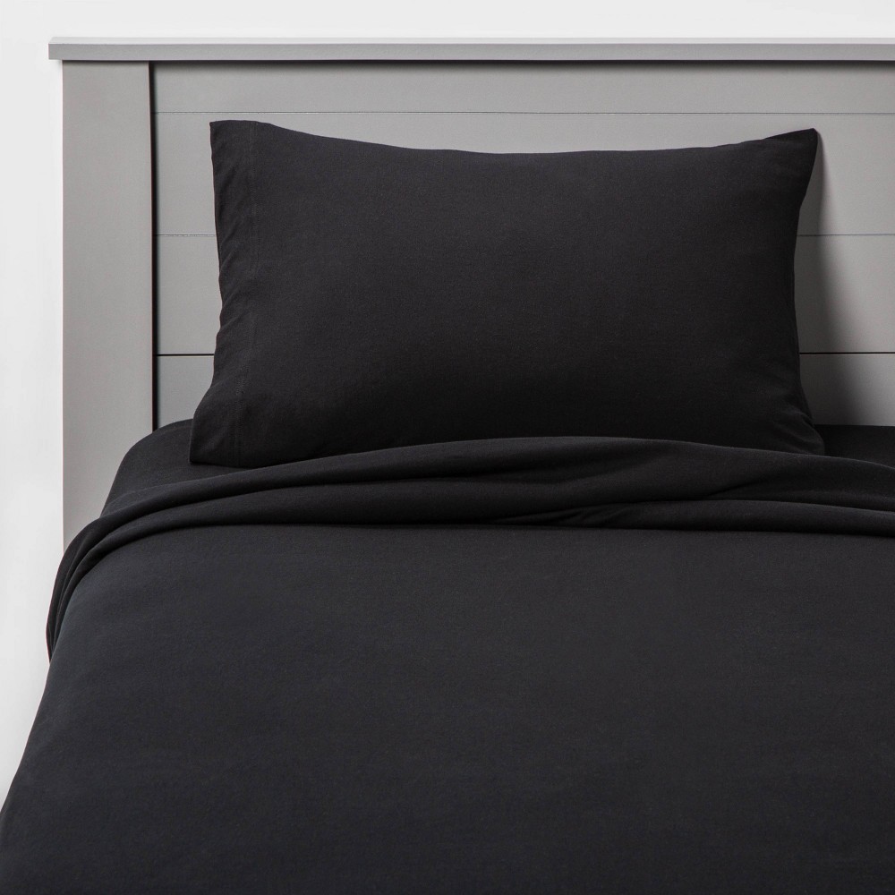 King Jersey Sheet Set Black - Room Essentials