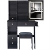 Airsurfer Modern Vanity Desk with Lighted Mirror, Stool & Storage Drawers, Makeup Table with Shelves and LED Mirror for Bedroom or Dressing Room - 2 of 4