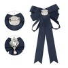 INSPIRE CHIC Women's Pre-Tied Ribbon Satin Elegant Bowknot Tie Brooches with Rhinestones - 3 of 4