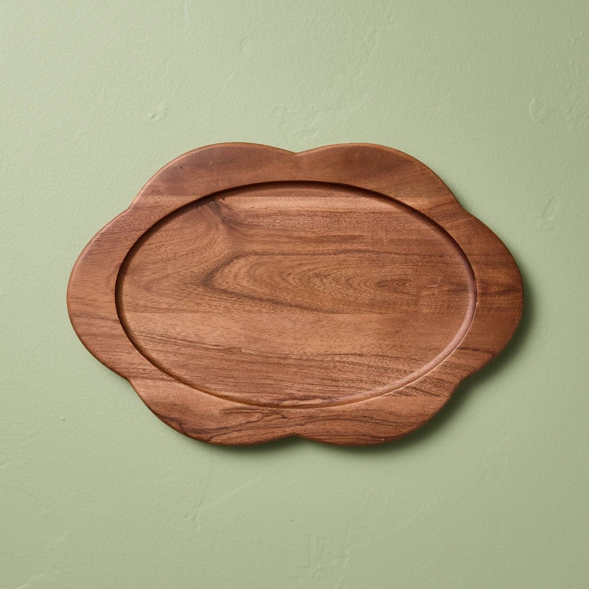 Target Wood Scallop Oval Tray