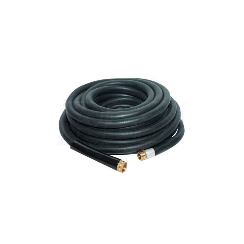 Apache 98108809 100 Foot Industrial Rubber Garden Water Hose with Heavy Duty MGHT x FGHT Brass Fittings and 1 Bend Restrictor, Black, 1 of 4