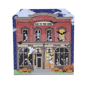Cat's Meow Village 4.5 Inch Yoga Studio Halloween Skeletons Bats Casper Village Buildings - 1 of 3