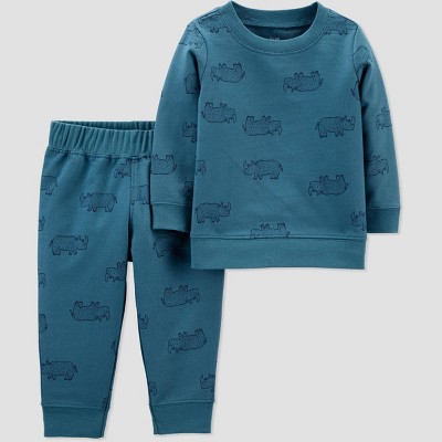 Carter's Just One You® Baby Boys' Rhino Top & Bottom Set - Teal 6M