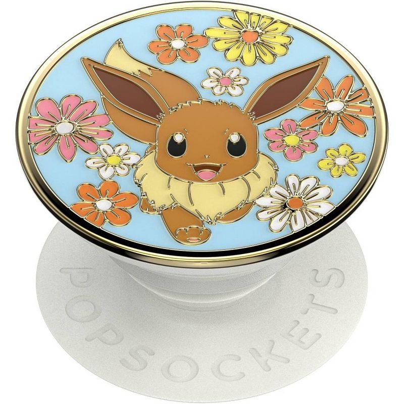 PopSockets Pokemon Cell Phone Grip &#38; Stand - Eevee Enamel Floral, 1 of 8