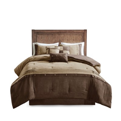 ChicFurnit Bedding Set Faux Suede Comforter Set Soft and Luxurious for Modern Bedroom, Brown, 24"*19.68"*14.96"