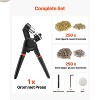 VEVOR Grommet Tool Kit, 500 PCS 3/8 Inch Metal Eyelets Grommets in Gold and Silver, Eyelet Kit with Manual Grommet Press Pliers, Hole Punch, Black - 4 of 4