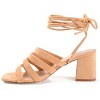 Journee Collection Womens Sevyn Open Square Toe Block Heel Sandals Tan 8.5 - 2 of 4