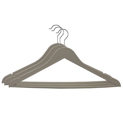 Home Basics Non Slip Velvet Hangers, 10 Pack, Grey 