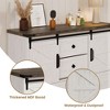 Homhougo 4-Drawer Dresser | 45" Storage Chest with Sliding Barn Doors & Bar Handles | TV Stand or Bedroom Dresser White - 4 of 4