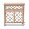 1 Drawer Leah Mirrored Storage Cabinet Whitewashed Brown - Baxton Studio: Bohemian Style, No Assembly, 10 Shelves - 3 of 4