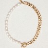 Pompeii3 18k Yellow Gold Plated Fresh Water Pearl And Curb Link Necklace 18" Toggle Clasp - 2 of 4