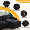 Karl Home |120 in. W Pillow Top Arm Chellie 3-Seat L-shaped Modern Sofa in Black with Ottoman - 4 of 4