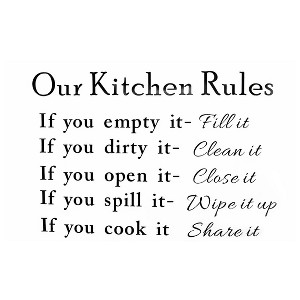 Unique Bargains Kitchen Rule Pattern Bedroom Living Room Art Decal Removable Wall Sticker - 1 of 4