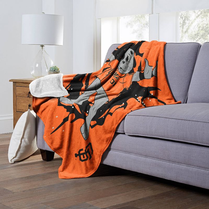 50&#34;x60&#34; MLB San Francisco Giants Mascot 2 Layer Silk Touch Faux Shearling Throw Blanket, 3 of 6