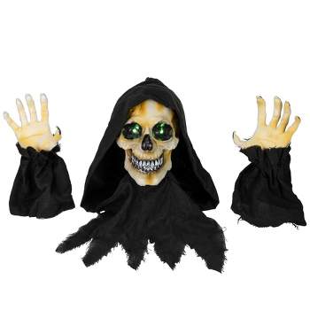 Northlight 8" Spooky Town LED Lighted Grim Reaper with Sound Outdoor Halloween Decoration
