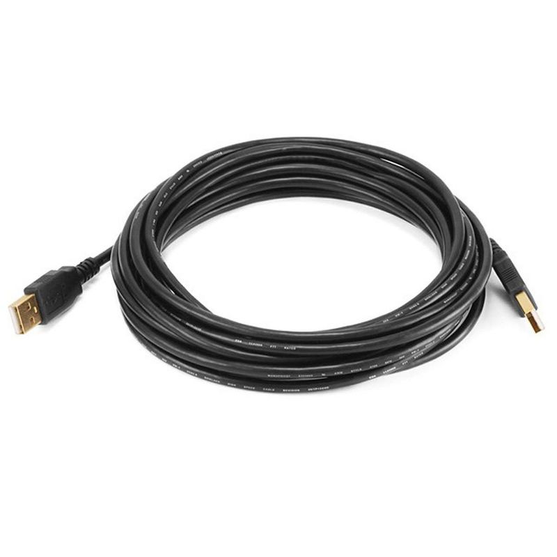 Monoprice USB 2.0 Cable - 15 Feet - Black | USB Type-A Male to USB Type-A Male, 28/24AWG, Gold Plated for Data Transfer Hard Drive Enclosures,, 1 of 3