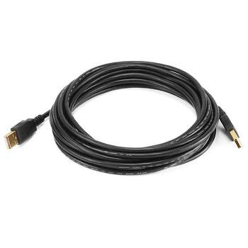 Monoprice USB 2.0 Cable - 15 Feet - Black | USB Type-A Male to USB Type-A Male, 28/24AWG, Gold Plated for Data Transfer Hard Drive Enclosures,